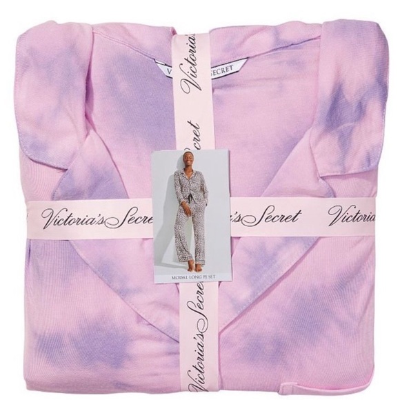 NWT $69 Victoria's Secret XXL Modal Tie Dye Long Sleeve Long Pajama Set SOFT - Picture 4 of 4